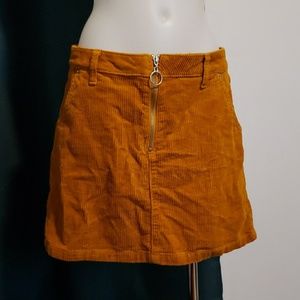Orange Corduroy Skirt